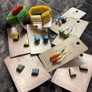 Brand new 4 pair drop earrings. 3 pair studs, 2 bracelets. Originally 9.95-16.95